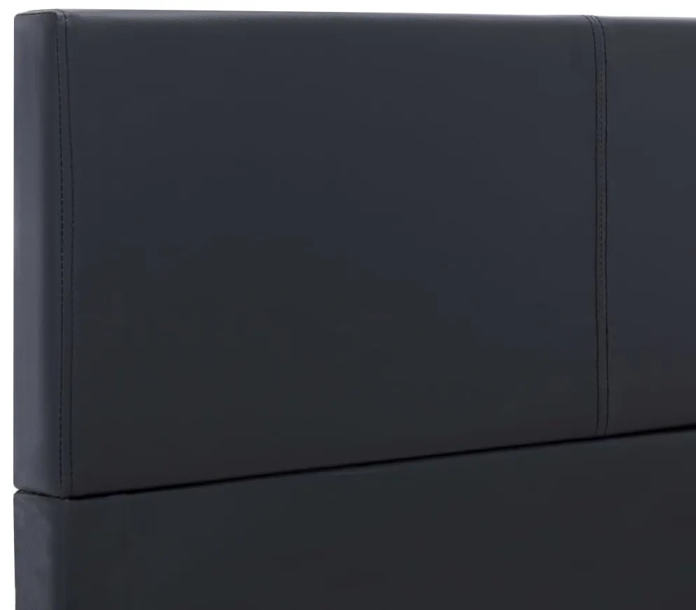 Estrutura de cama 160x200 cm couro artificial preto