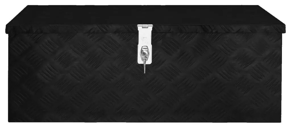 Caixa de arrumação 80x39x30 cm alumínio preto