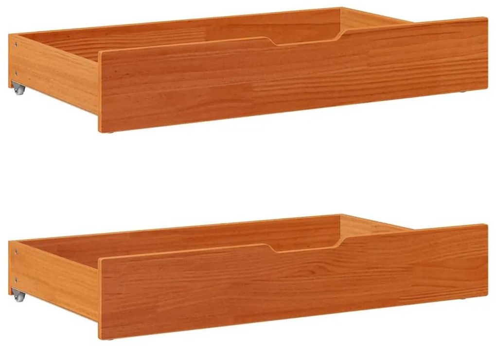Gavetas para cama 2 pcs 90x55x17 cm pinho maciço castanho-mel