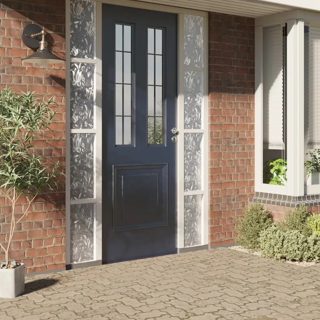 vidaXL Películas para janela 4 pcs PVC fosco padrão de flor