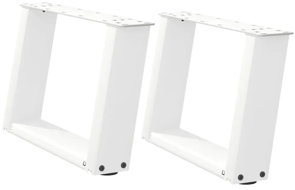 Pés para mesa de centro em formato de U, 2 peças, branco, 40x(30-31) c