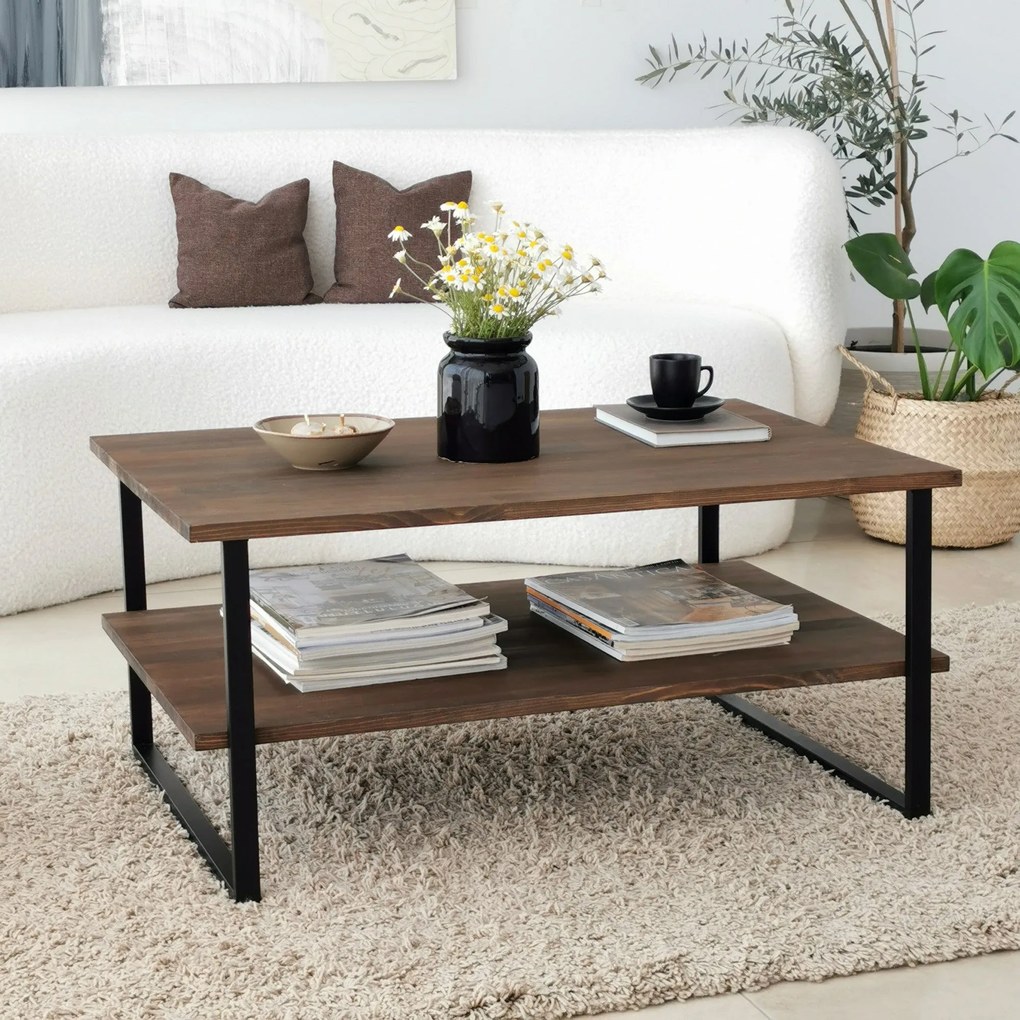 Mesa de Café Neta – Nogueira – 85x40x60 cm