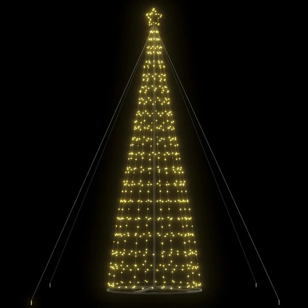 vidaXL LED Árvore de Natal 1534 LEDs Branco Quente 503 cm