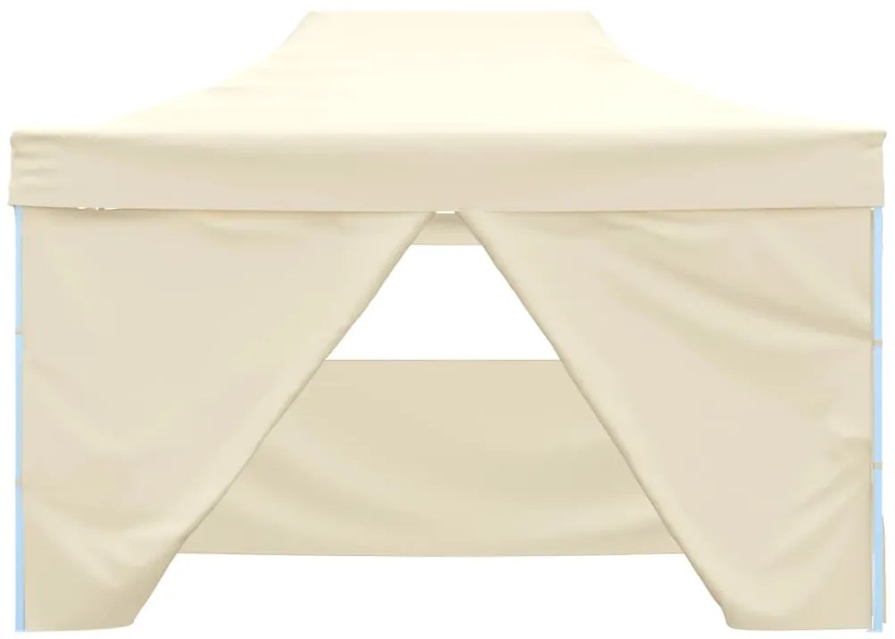 Tenda pop-up dobrável com 4 paredes laterais 3x4,5 m branco nata