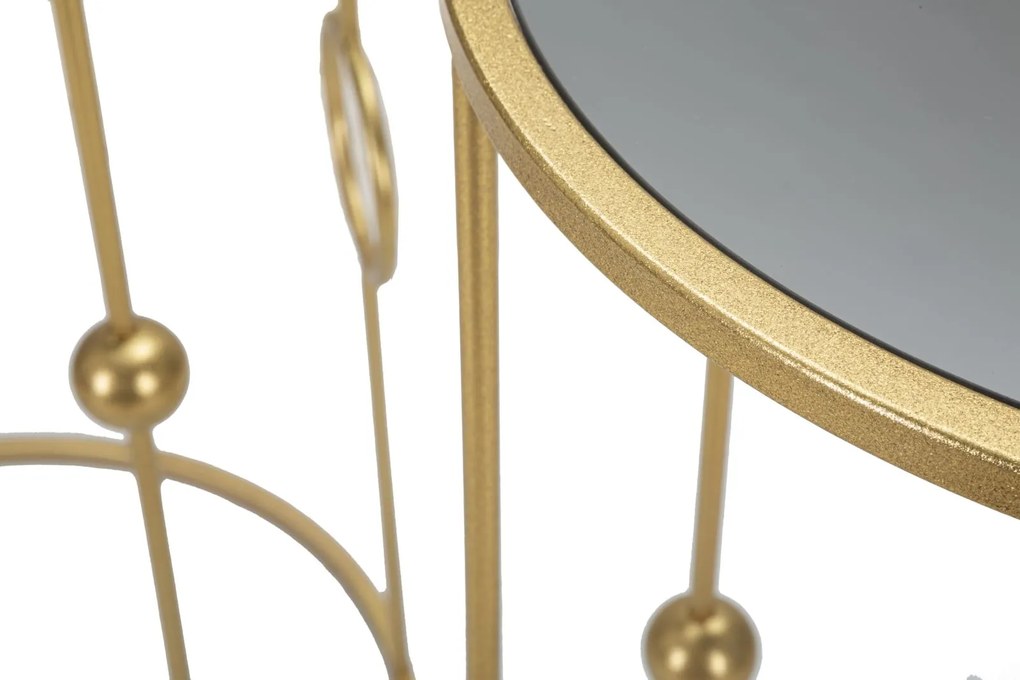 CONJUNTO DE 2 MESAS APOIO Ø 50X100-40X80 CM DOURADO