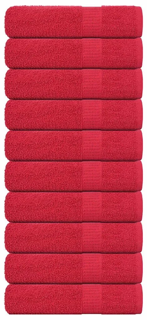 Toalhas de mãos 10 pcs 50x100 cm 360 gsm 100% algodão vermelho