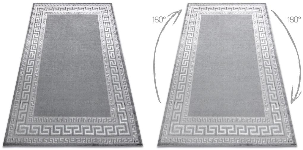 Tapete MEFE moderno  2813 Quadro, chave grega - Structural dois níveis de lã cinza cinzento