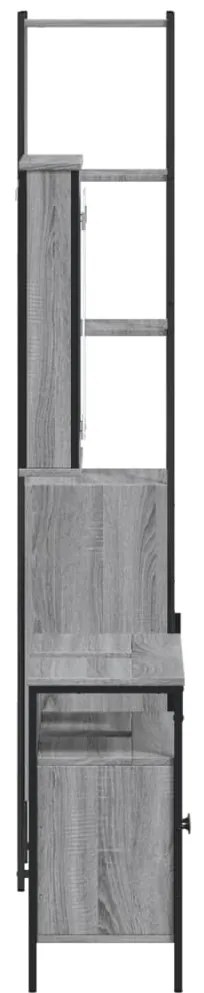 3 pcs Conjunto móveis casa de banho madeira proc. cinza sonoma
