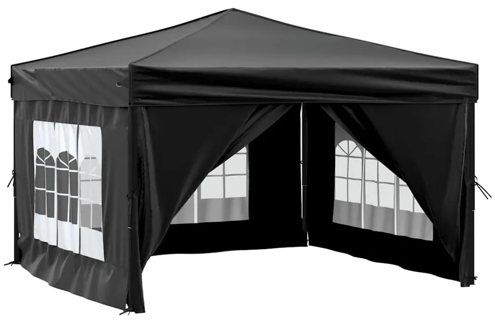 Tenda para festas dobrável com paredes laterais 3x3 m preto