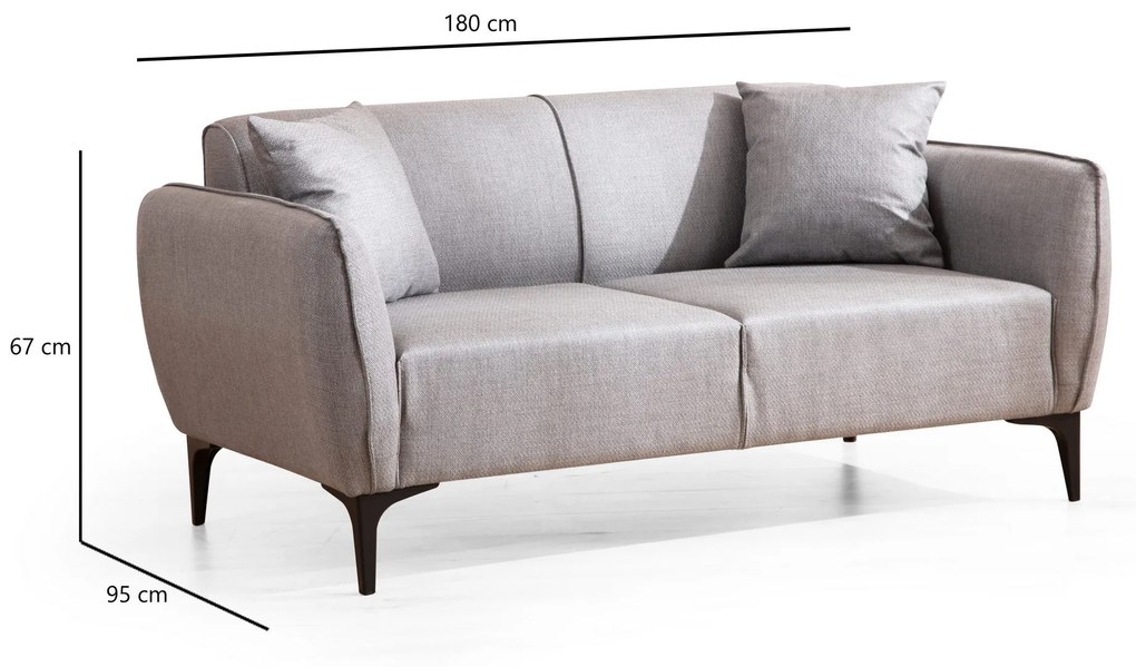 Sofá de 2 Lugares Belissimo – Cinzento – 160x67x95 cm