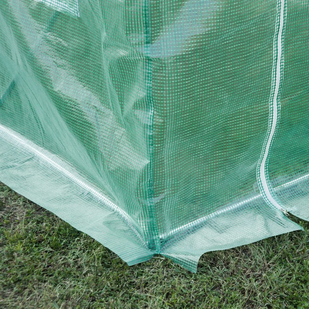 Outsunny Cobertura de Estufa com 6 Janelas e Porta para Jardim Anti-UV