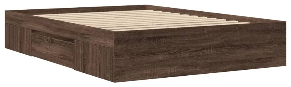 Estrutura cama s/ colchão derivados madeira carvalho castanho