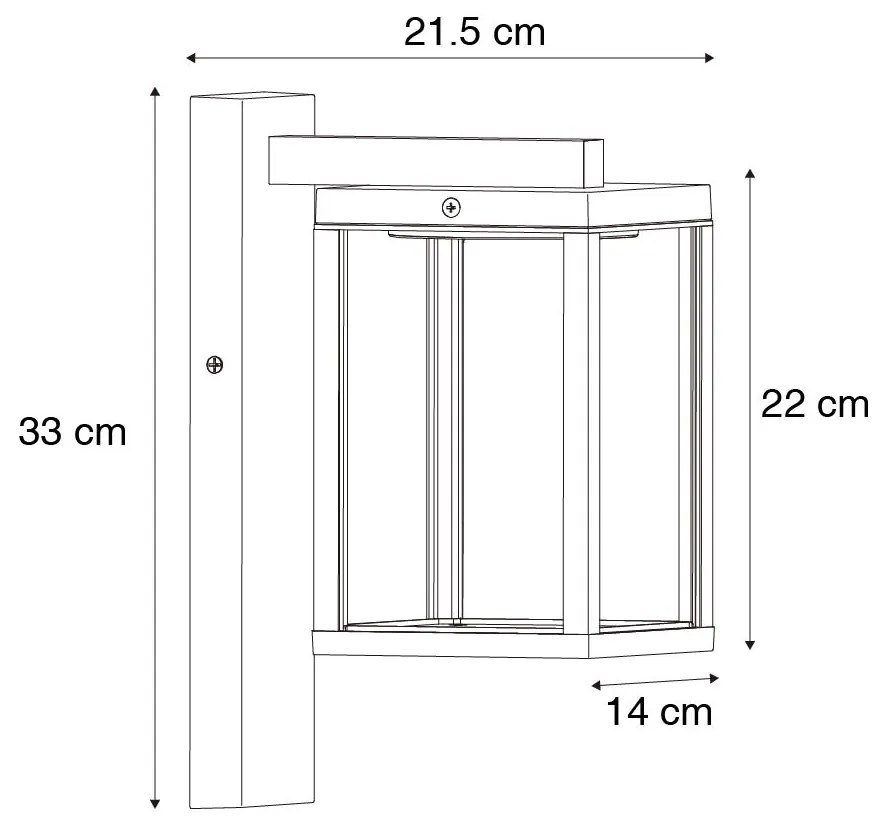 Lanterna de parede exterior preta incl. LED IP54 - Ferdinand Moderno