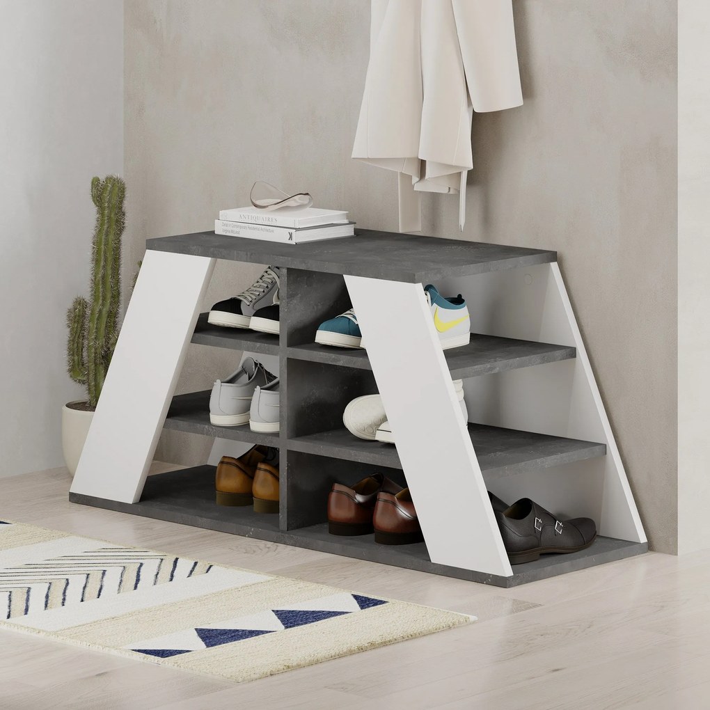 Sapateira Prag – Nogueira/Antracite – 60x111x35 cm