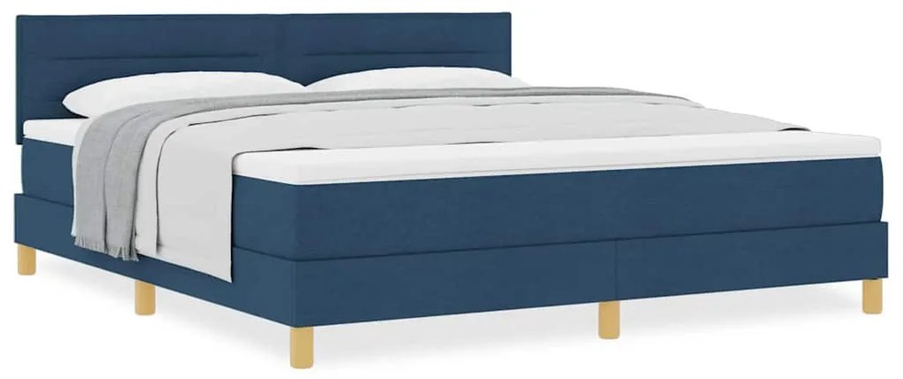 Cama Box Spring com Colchão Azul 180x200 cm Tecido