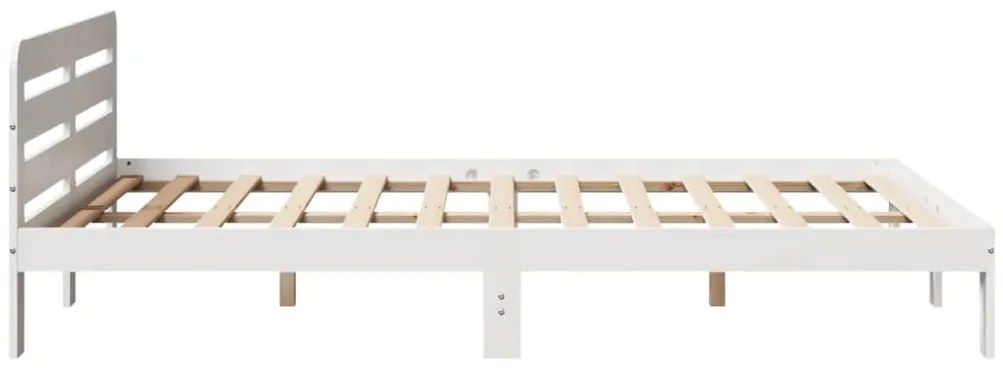 Cama sem colchão 160x200 cm madeira de pinho maciça branco