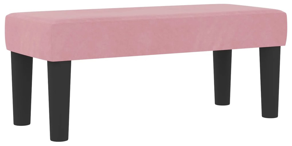 Cama Box Spring Rosa com Colchão e Banco 90x190 cm Veludo