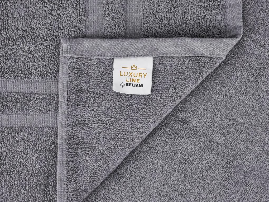 Conjunto de 11 toalhas de algodão cinzentas AREORA Beliani