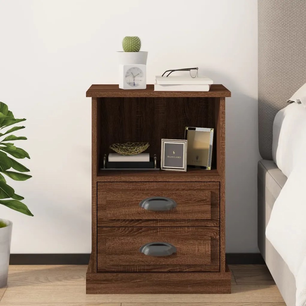 vidaXL Mesa de cabeceira 43x36x60 cm cor carvalho castanho