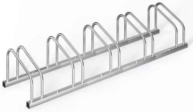Suporte para bicicletas, 5 unidades, 156 x 32 x 27 cm prateado