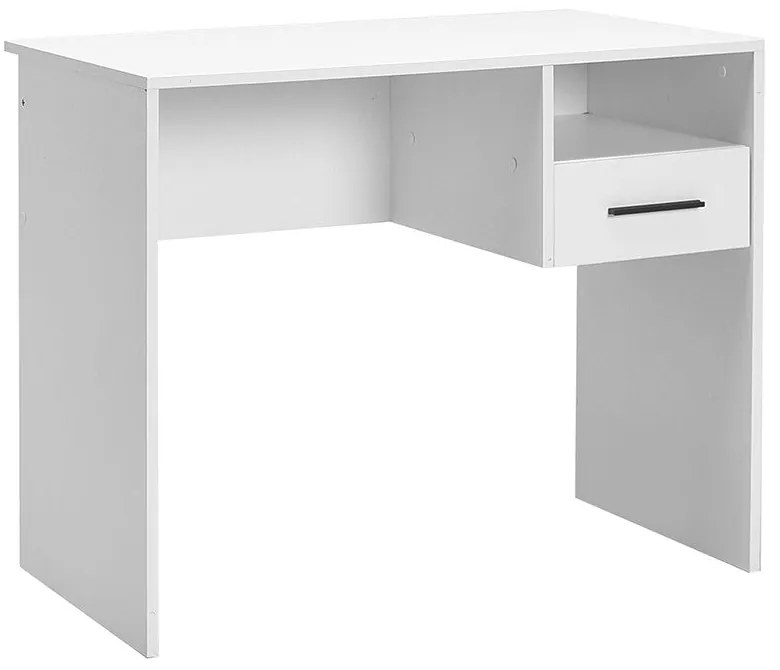 Secretária "Pure" com Gaveta e Prateleira - 90 x 75 x 50 cm - Branco -