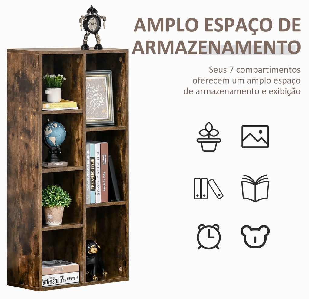 Estante com Prateleiras – Modelo Reykjavik – 50x24x106 – Madeira – 6 N