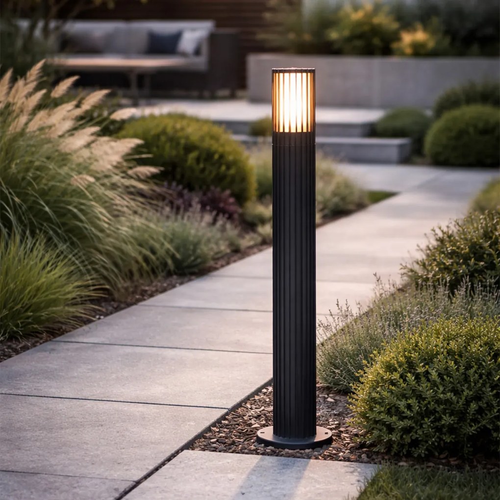 Candeeiro de Poste Exterior de Design Preto 80 cm IP44 - Boris