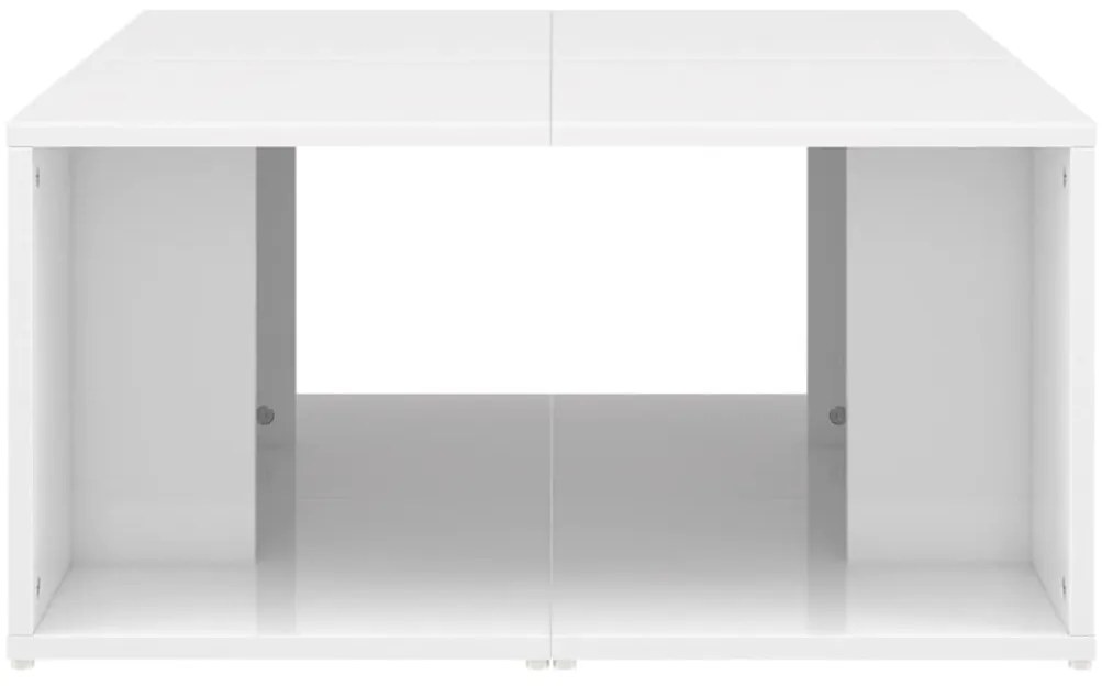 Mesas de centro 4pcs derivados de madeira branco brilhante