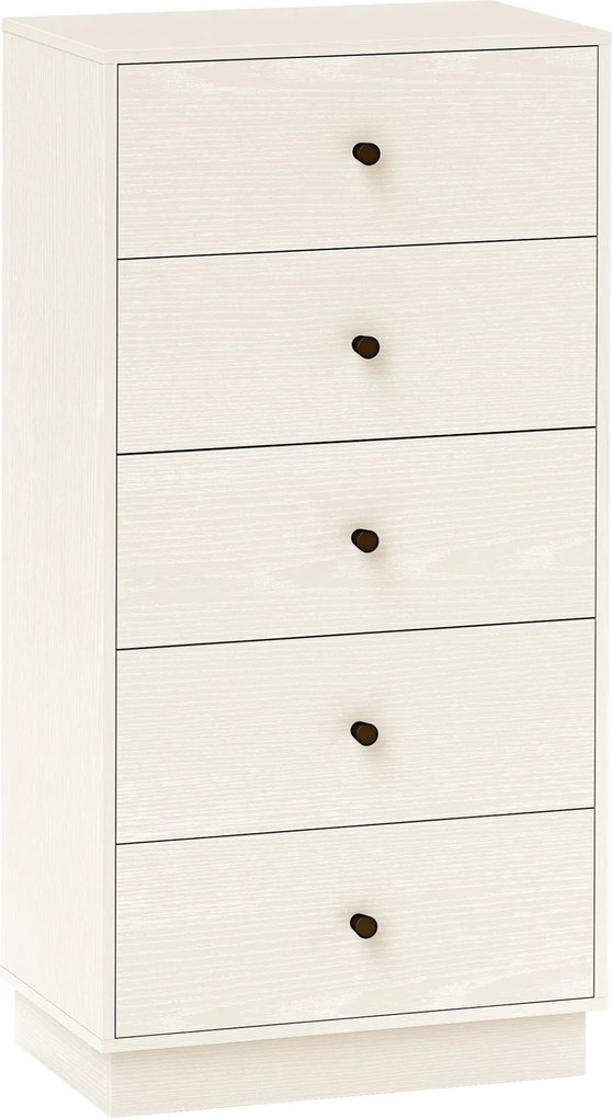 HOMCOM Cómoda com 5 Gavetas Cómoda de Quarto Estreita com Anti-Tombo Gaveteiro Alto para Sala de Estar Corredor 47x29x95 cm Branco | Aosom Portugal