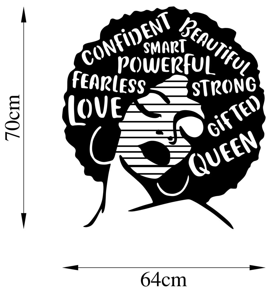 Acessório Decorativo de Parede Love – Preto – 64 x 70 cm