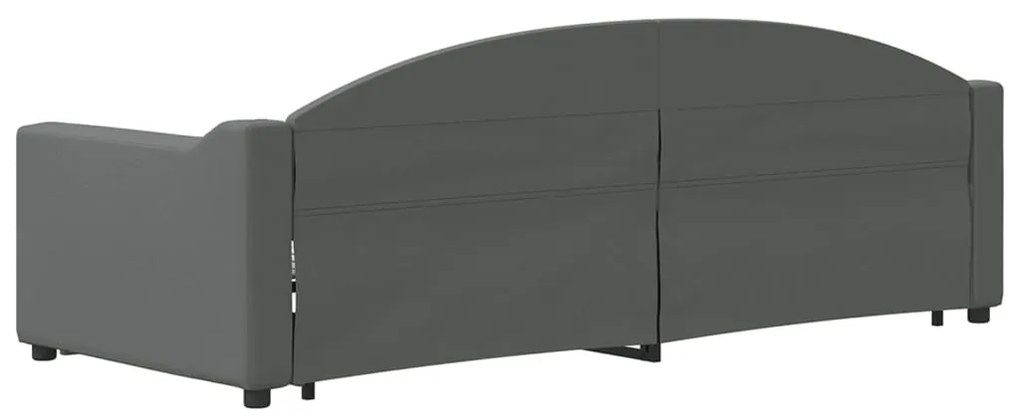 Sofá-cama c/ gavetão e gavetas 80x200 cm tecido cinzento-escuro