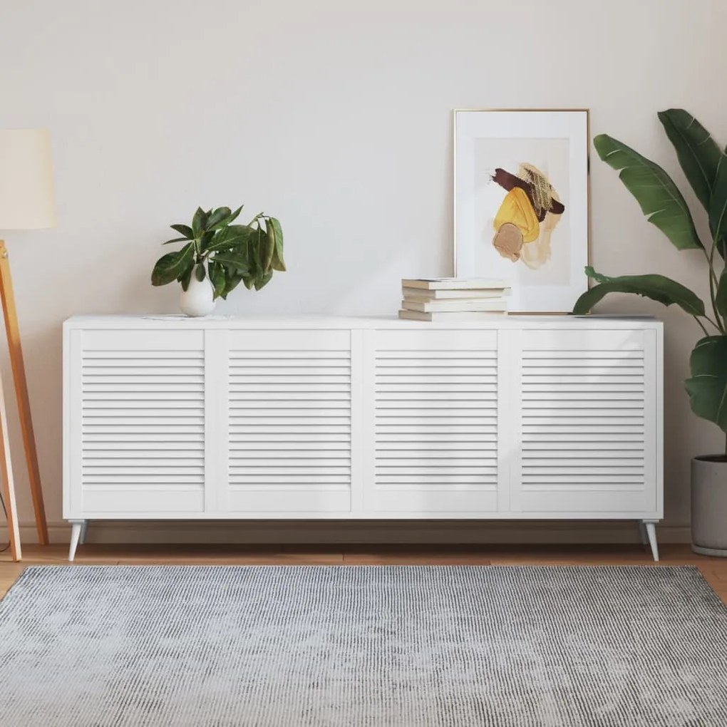 vidaXL Portas de armário 4 pcs design de persiana pinho maciço branco