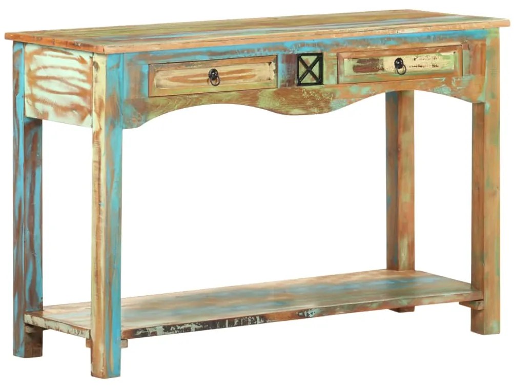 Mesa consola 120x40x75 cm madeira recuperada maciça