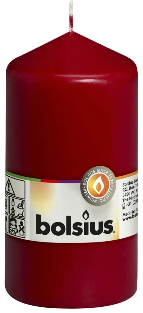 Bolsius Velas cilíndricas 8 pcs 130x68 mm vermelho-tinto