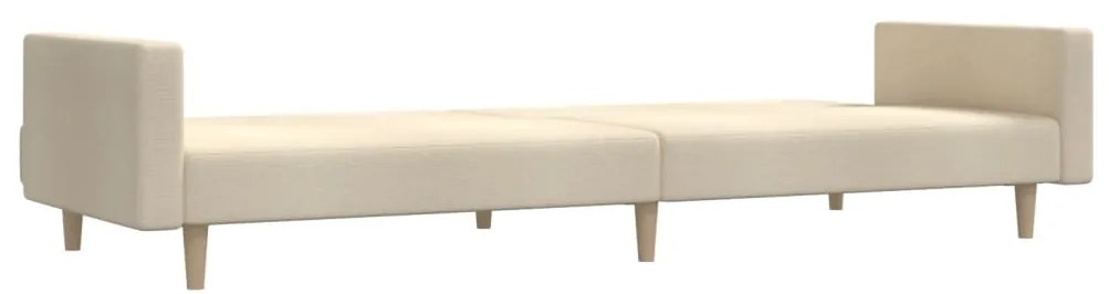 Sofá-cama de 2 lugares tecido cor creme