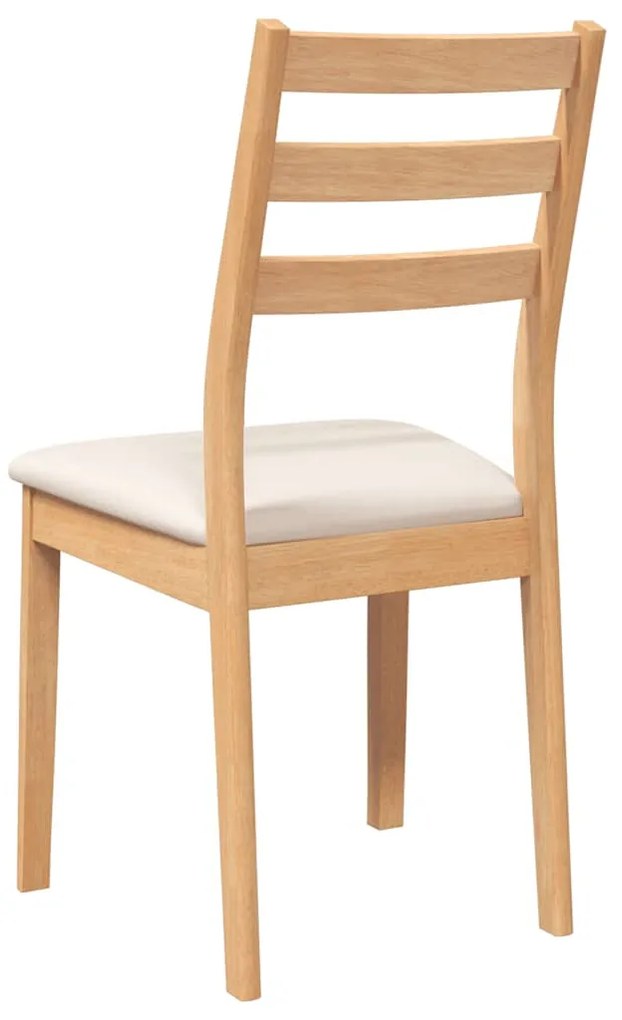 Cadeiras de jantar com almofadões 2 pcs madeira maciça natural