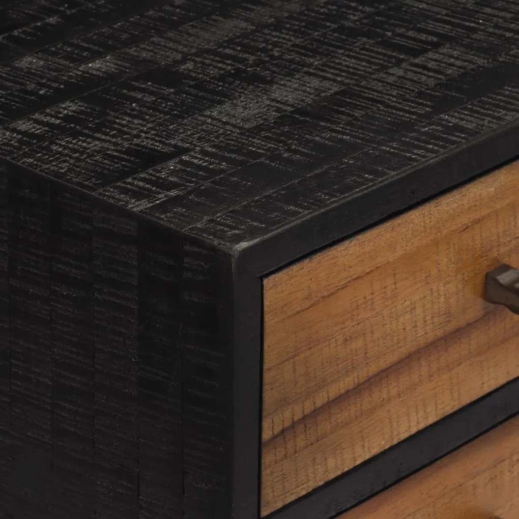 Mesa consola com gavetas 116x30x76 cm teca recuperada maciça