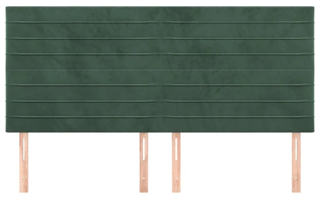 Cabeceira de cama 4 pcs veludo 90x5x78/88 cm verde-escuro