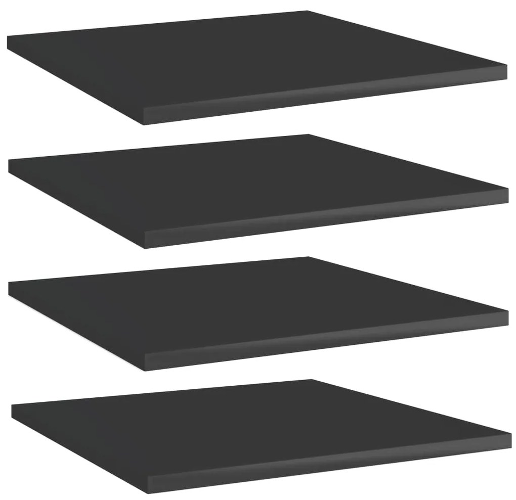 vidaXL Prateleiras para estante 4 pcs 40x40x1,5cm contraplacado preto