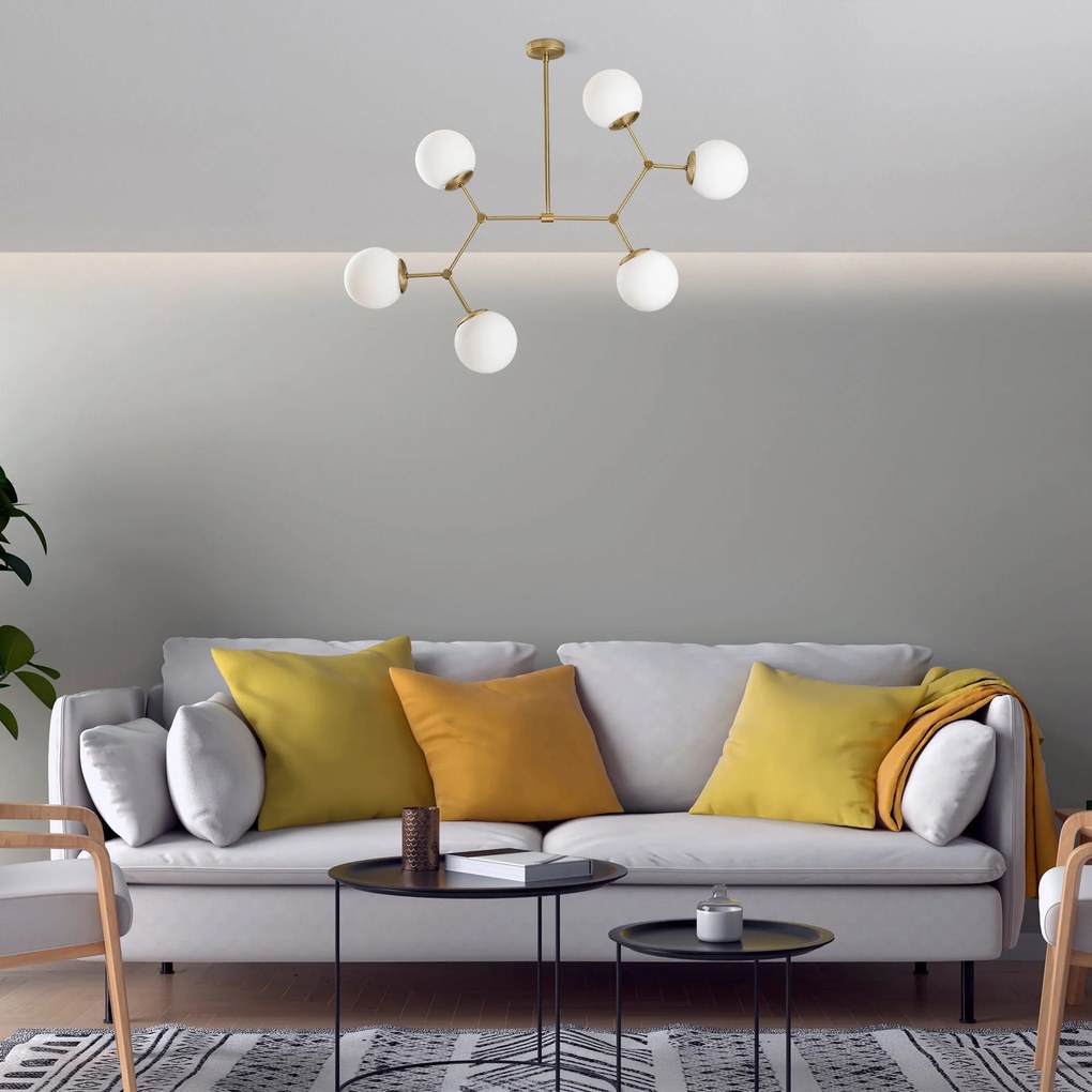 Candeeiro Damar – Amarelo e Branco – 100 x 58 cm