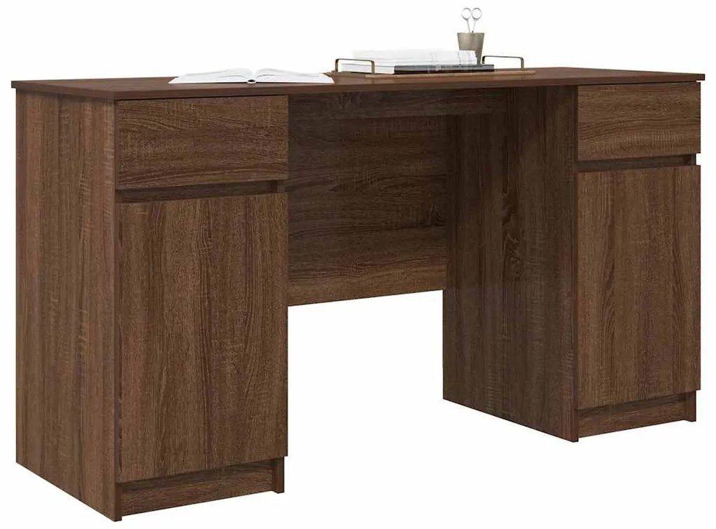 Mesa vidaXL Castanho Carvalho 140x49x76 cm em Madeira Estruturada