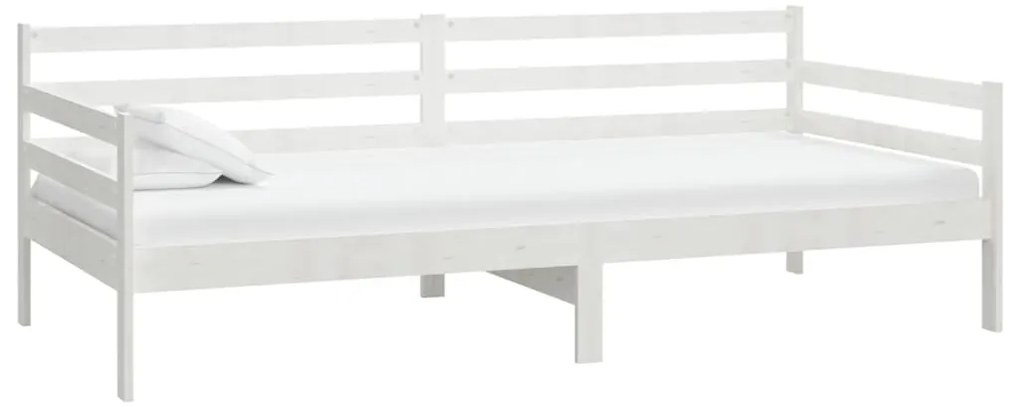Sofá-cama com colchão 90x200 cm pinho maciço branco