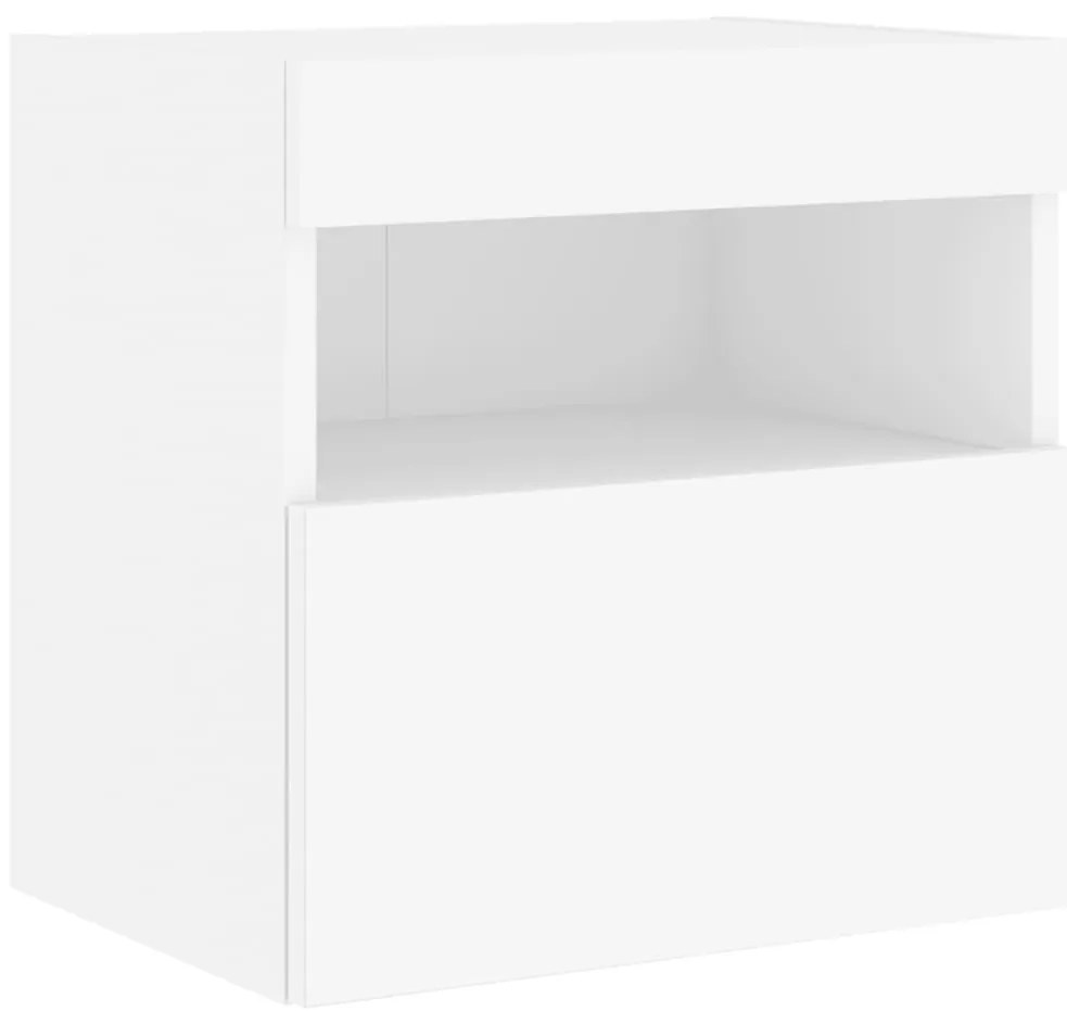Móvel de parede para TV com luzes LED 40x30x40 cm branco