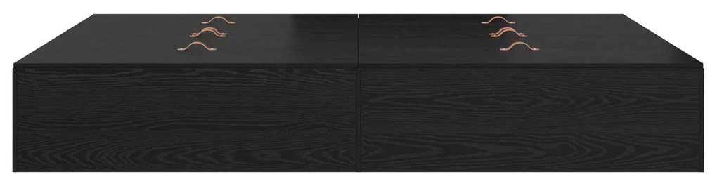 Cama com Armazenamento vidaXL Preto Carvalho 140x190 cm