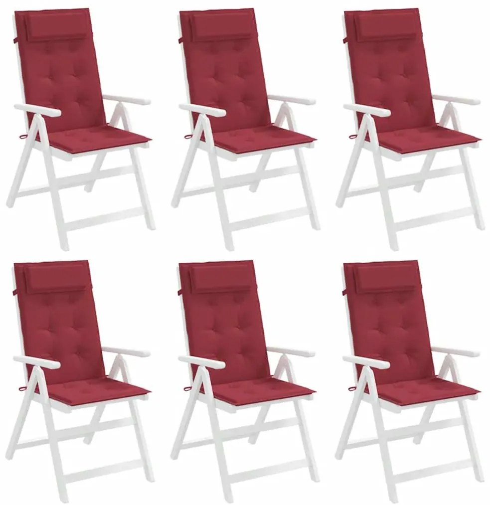 Almofadões p/ cadeira encosto alto 6 pcs oxford vermelho tinto