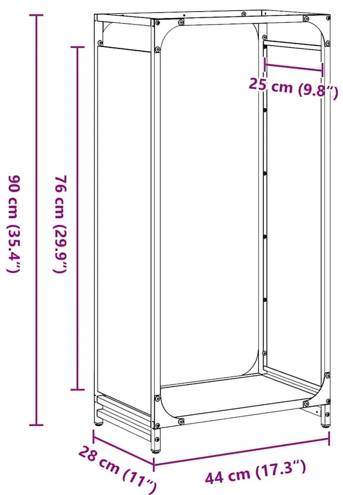 Suporte para lenha aço laminado a frio verde azeitona