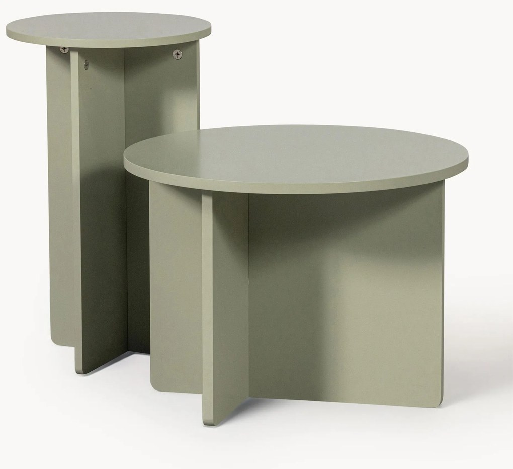 Conjunto de 2 - mesa de apoio verde/cinza Ronny