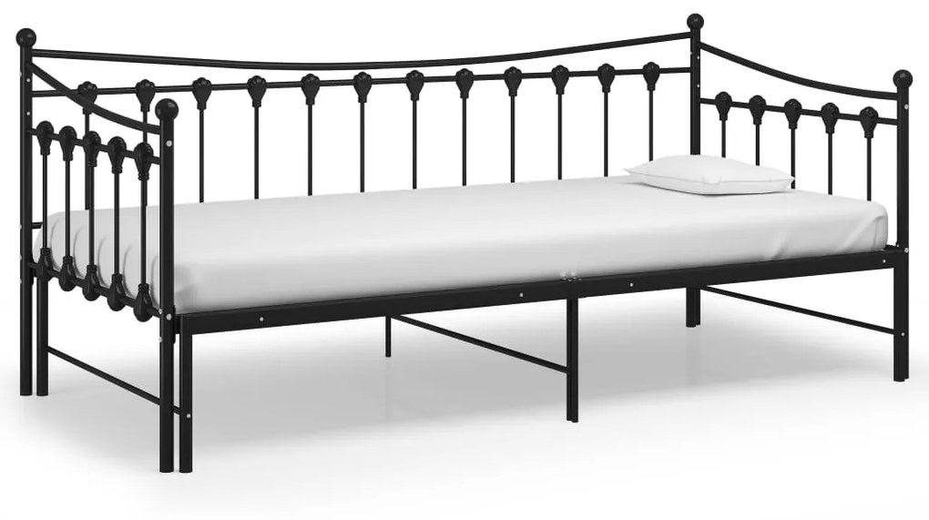 Estrutura sofá-cama de puxar 90x200 cm metal preto