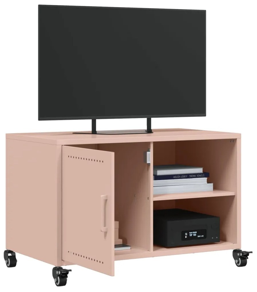 Móvel de TV 68x39x43,5 cm aço laminado a frio rosa