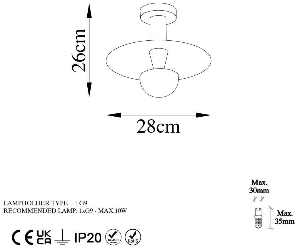 Chandelier Kurt – Cobre – Diâmetro 28 cm Altura 26 cm
